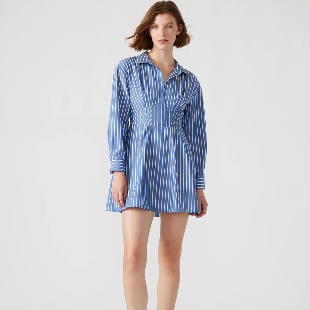 Steve Madden Navy and White Striped Blouse